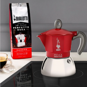 New moka inducttion red 4cups BIALETTI