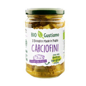 Carciofini con olio extravergine d’oliva 280g  Puglia,lavorati dal fresco BIO GUSTIAMO